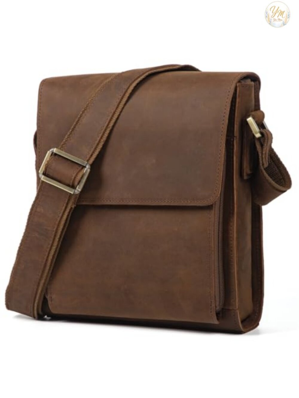 Mens Leather Crossbody Messenger Bag Work Travel Casual